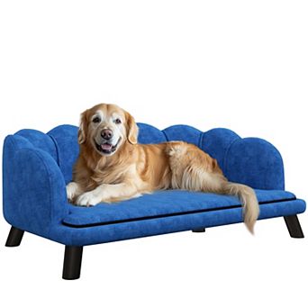 Velvet Large Dog Sofa with Pearl Design