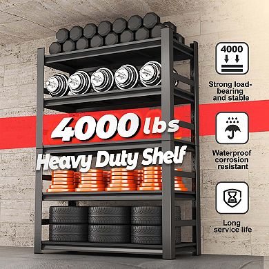 87"H 5-Tier Heavy Duty Metal Storage Shelf 3000LBS Capacity