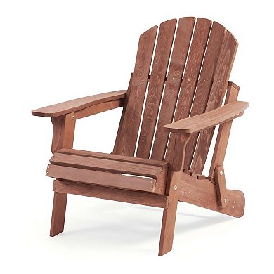 Oversized Folding Wooden Adirondack Chair for Outdoor Patio