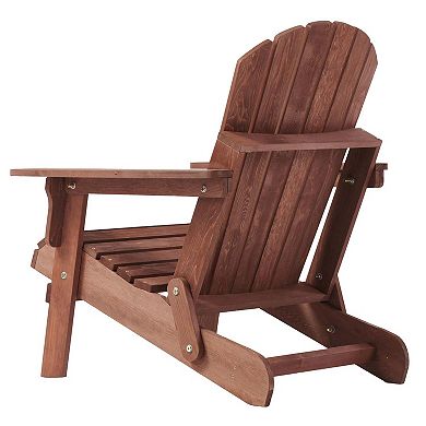 Oversized Folding Wooden Adirondack Chair for Outdoor Patio