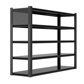 Heavy Duty Metal Storage Shelves, Adjustable Garage Rack with Pegboard