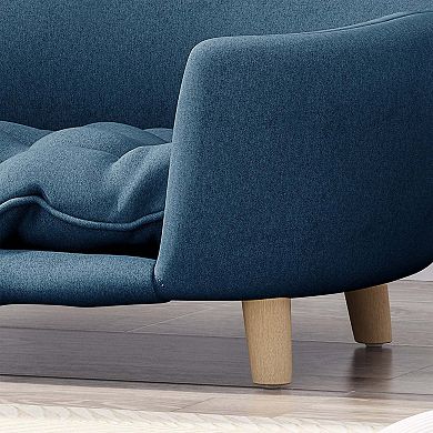 Elevated Dog Bed for Small Dogs, Mid-Century Style with Birch Wood Frame