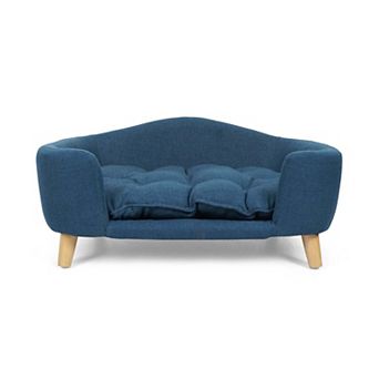 Elevated Dog Bed for Small Dogs, Mid-Century Style with Birch Wood Frame