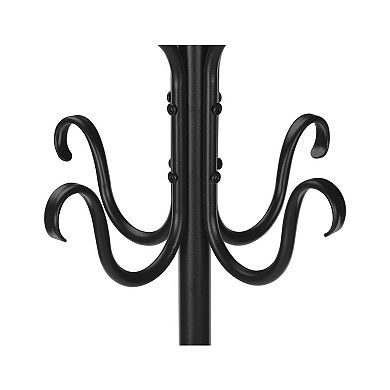 74" Metal Freestanding Coat Rack 8 Hooks Hall Tree Entryway Bedroom