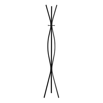 72" Metal Freestanding Coat Rack 3 Hooks Wave Design Entryway Hall Tree