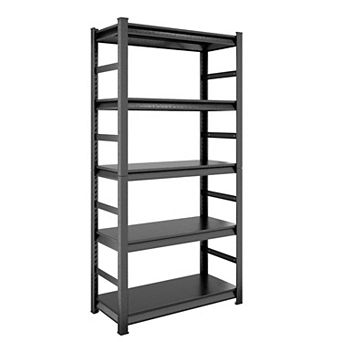 5 tier Heavy Duty Metal Storage Shelving Adjustable Garage Kitchen Rack