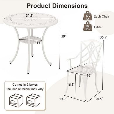5 Piece Cast Aluminum Patio Dining Set with Umbrella Hole