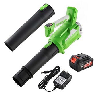 21V Cordless Leaf Blower 650CFM with 4.0Ah Battery and Charger