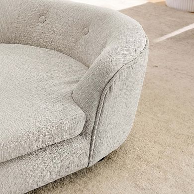 Oversized Oval Semi-Enclosed Dog Sofa with Tufted Backrest