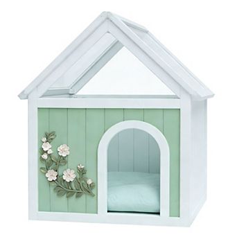 Cedar Wooden Pet House with Transparent Roof for Cats and Small Dogs