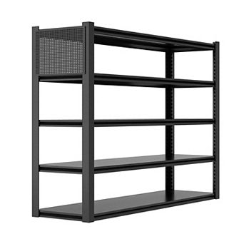 Heavy Duty Metal Storage Shelves, Adjustable Garage Rack with Pegboard