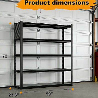 Heavy Duty Metal Storage Shelves, Adjustable Garage Rack with Pegboard
