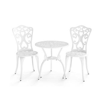 3 pc All Weather Cast Aluminum Bistro Set with Umbrella Hole