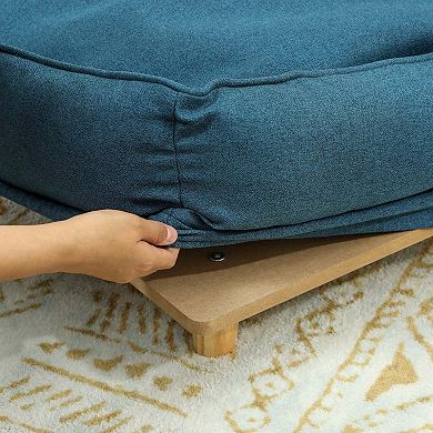 Pet Couch with Removable Cushion and Pine Wood Legs