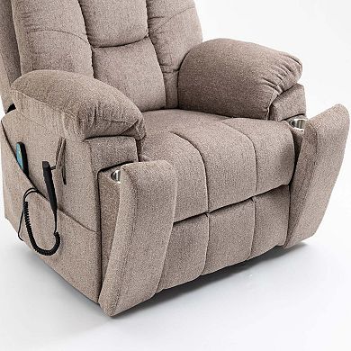 Power Lift Recliner for Elderly, 180° Flat Lay, Massage and Heat, 400lbs