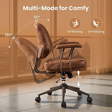 Ovios Executive Office Chair w/ Recline Function, Ergonomic Desk Chair w/ Comfy Lumbar Support