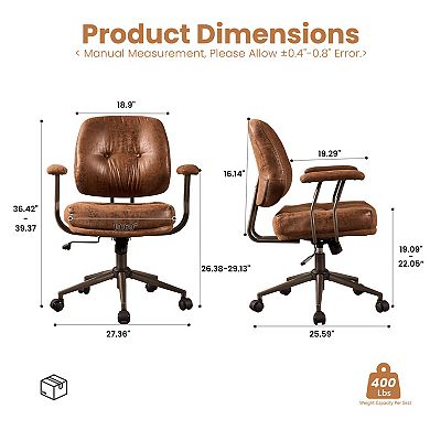 Ovios Executive Office Chair w/ Recline Function, Ergonomic Desk Chair w/ Comfy Lumbar Support