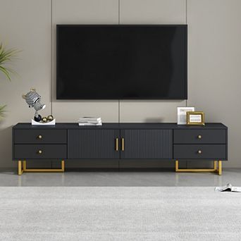 Modern TV Stand with Drawers, for 65+ Inch TV, with Storage, Media Console Cabinet Furniture
