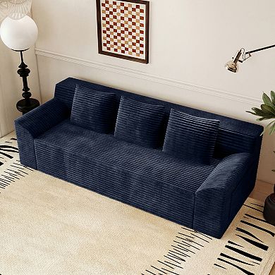 71" 3-Seater Corduroy Sofa, Deep Seat Couch & Comfy Loveseat for Living Room, No Assembly