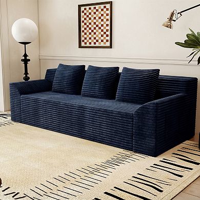 71" 3-Seater Corduroy Sofa, Deep Seat Couch & Comfy Loveseat for Living Room, No Assembly