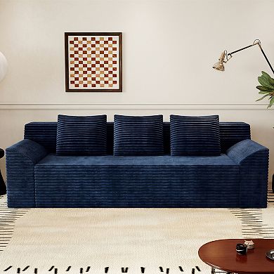 71" 3-Seater Corduroy Sofa, Deep Seat Couch & Comfy Loveseat for Living Room, No Assembly
