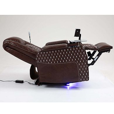 Power Zero Gravity Recliner, LED, USB, Cup Holder for Living Room and Office