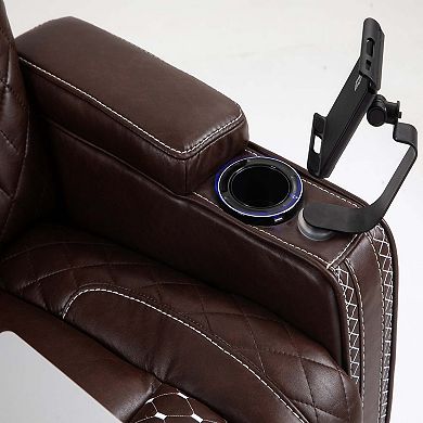 Power Zero Gravity Recliner, LED, USB, Cup Holder for Living Room and Office