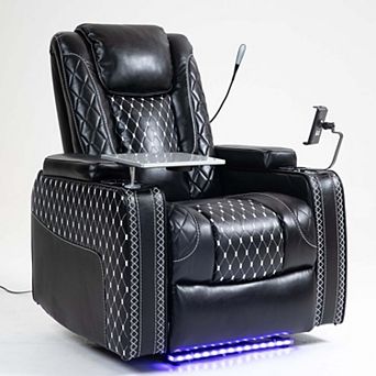 Power Zero Gravity Recliner, LED, USB, Cup Holder for Living Room and Office