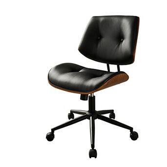 Ovios Ergonomic Bentwood Office Chair, Modern Lumbar Support Desk Chair, Adjustable Height