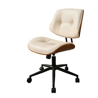 Ovios Ergonomic Bentwood Office Chair, Modern Lumbar Support Desk Chair, Adjustable Height