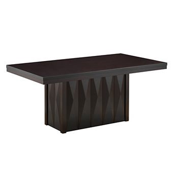 Kings Brand Furniture Modern Cappuccino Dining Table with Sculptural Geometric Base