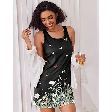 Elouaer Two Pack Nightgown Nightgowns Solid Color Causal Women Sleepwear