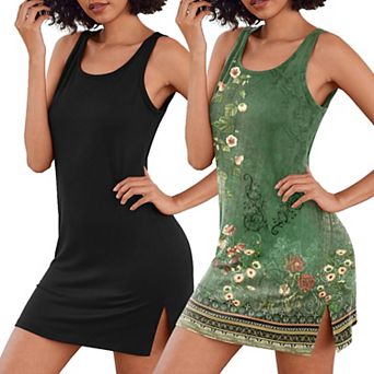 Elouaer Two Pack Nightgown Nightgowns Solid Color Causal Women Sleepwear