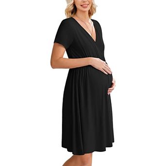 Ekouaer in Labor and Delivery Gown Split Front Flap Maternity Hospital Dress Nursing Nightgown