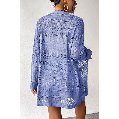 Zeagoo Women's Lightweight Long Sleeve Open Front Crochet Boho Cardigan Kimono Cover Ups