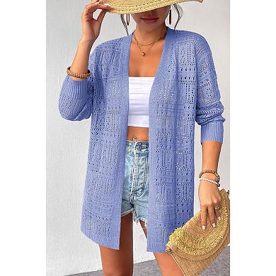Zeagoo Women's Lightweight Long Sleeve Open Front Crochet Boho Cardigan Kimono Cover Ups