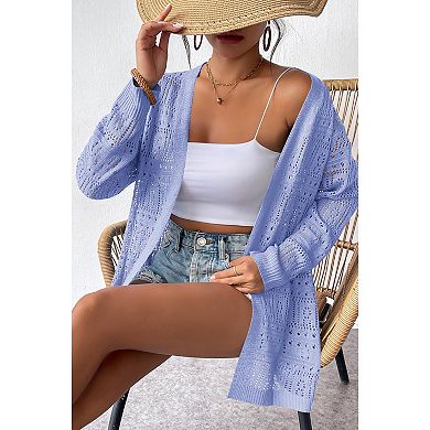 Zeagoo Women's Lightweight Long Sleeve Open Front Crochet Boho Cardigan Kimono Cover Ups