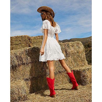 Women's Off-Shoulder Tie-Waist Mini Dress