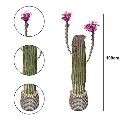 Artificial Cactus,Faux Cactus,Realistic Fake Cactus Plant,Tall Fake Plant With Planter For Home