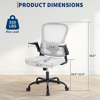 ANIXOL Ergonomic Mesh Office Chair with Adjustable Lumbar & Flip-Up Arms