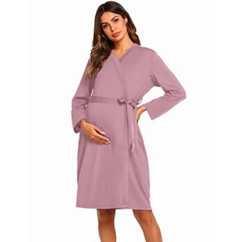 Ekouaer Maternity Robe Labor Delivery Nursing Gown Hospital Breastfeeding Dress Bathrobes