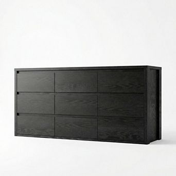 9 Drawer Dresser for Bedroom, Wood Chest of Drawers Handle Free, for Living Room, Hallway Entryway