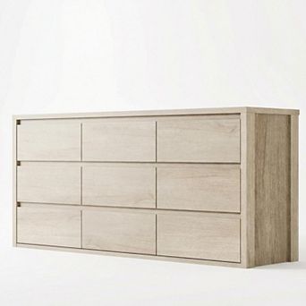 9 Drawer Dresser for Bedroom, Wood Chest of Drawers Handle Free, for Living Room, Hallway Entryway