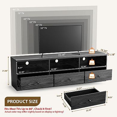 ANIXOL Modern MDF TV Stand with Drawer and Open Shelf