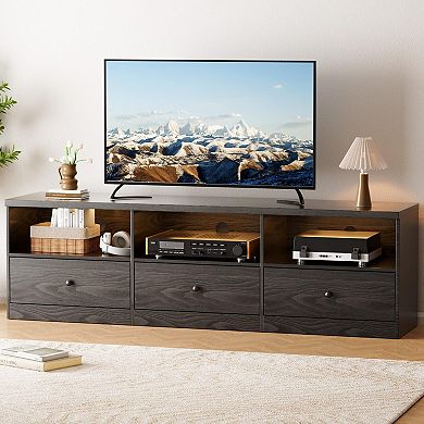 ANIXOL Modern MDF TV Stand with Drawer and Open Shelf