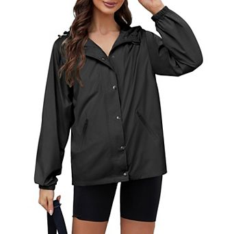 Zeagoo Women's Waterproof Hooded Rain Jacket Windbreaker Lightweight Raincoat with Pockets