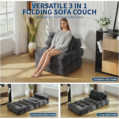 ANIXOL Single Convertible Sleeper Chair Folding Sofa Bed with Pillow