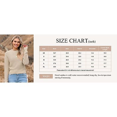 Zeagoo Women's Fall Crewneck Cropped Sweater, Trendy Long Sleeve Ribbed Knit Pullover