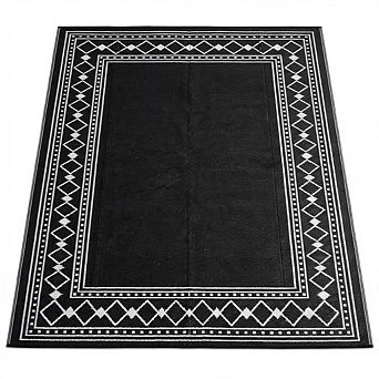 Waterproof Outdoor Rug UV Resistant Reversible, Argyle Plastic Area Rug for Balcony Patio Porch