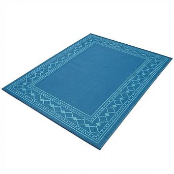 Waterproof Outdoor Rug UV Resistant Reversible, Argyle Plastic Area Rug for Balcony Patio Porch